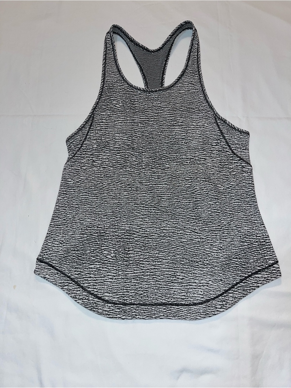 Lululemon Long Distance Tank Luon Pebble Jacquard V1 White Black Size 6